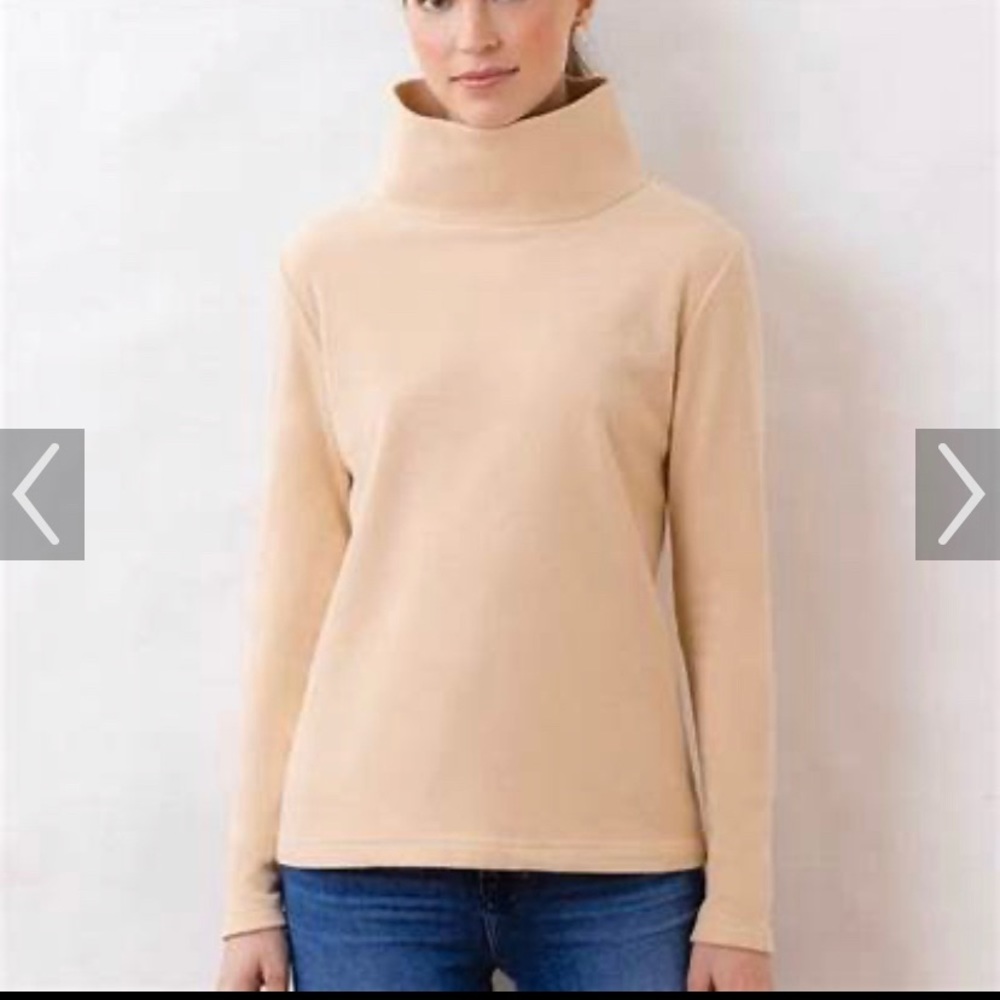 Dudley Stephens Greenpoint Turtleneck Terry Fleece Natural Blush